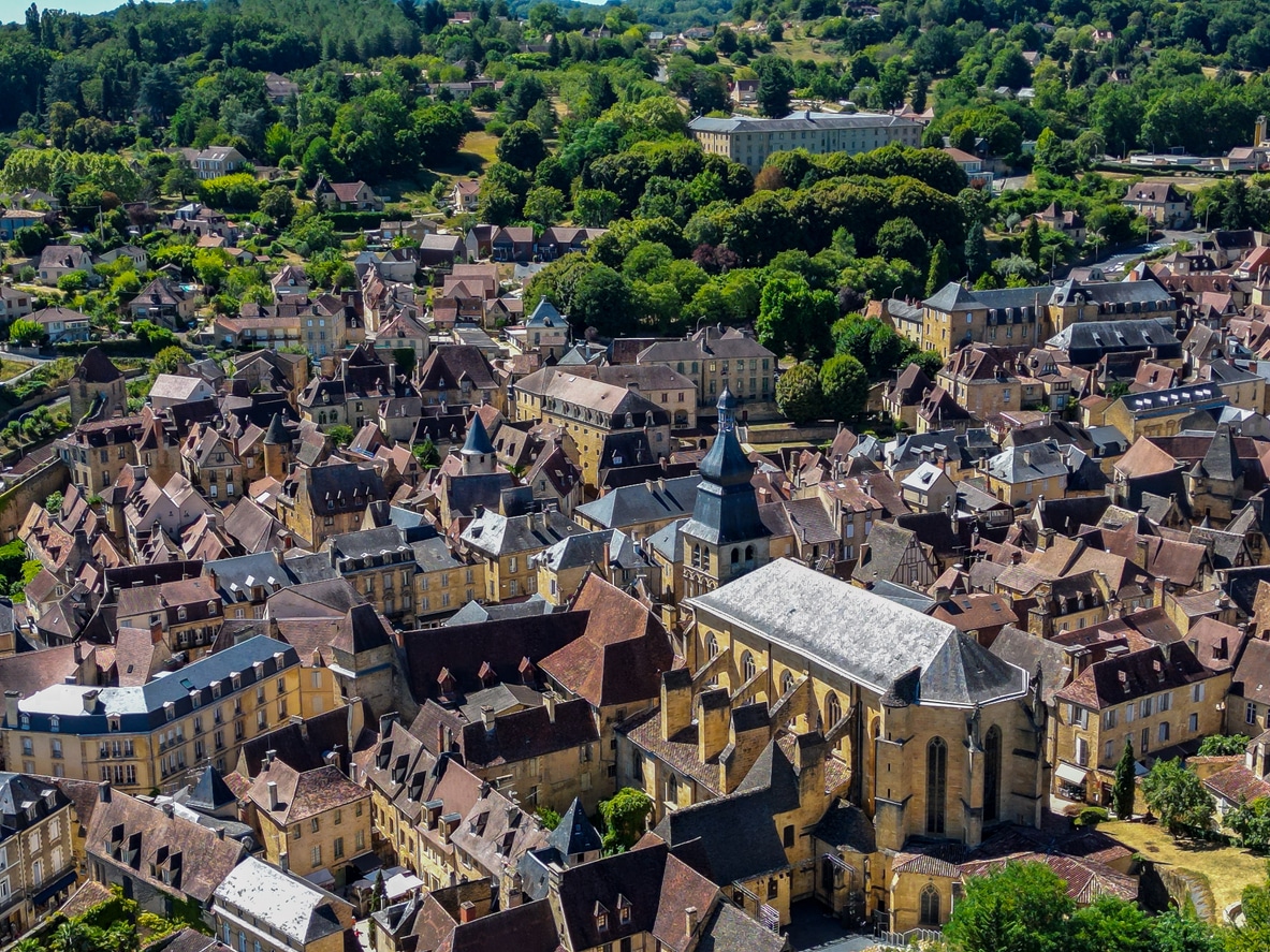 vue aérienne de Sarlat la caneda Perigord, Dordogne, France