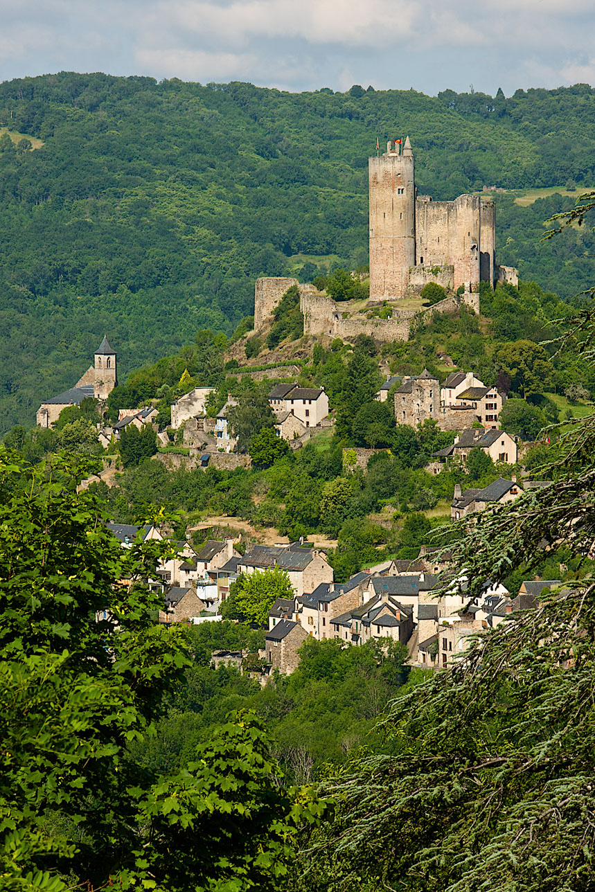 Castle and village of Najac, France.