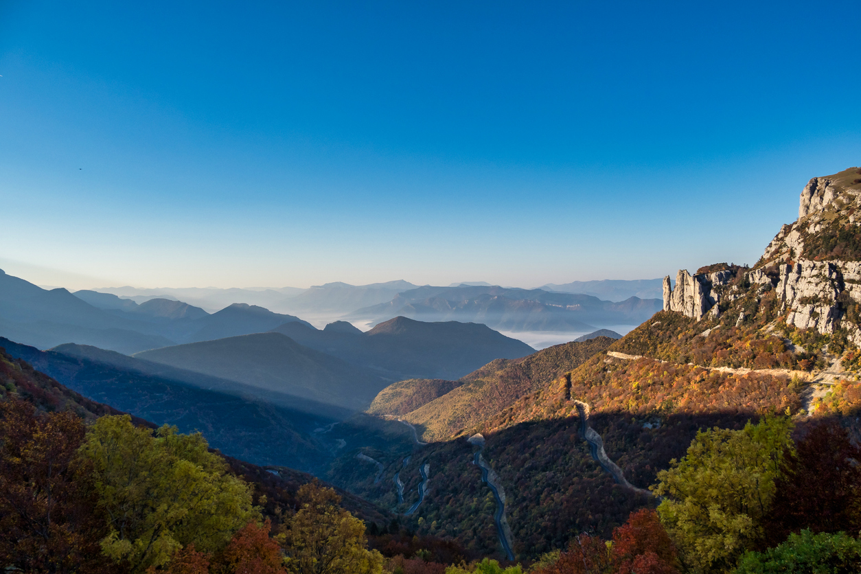 French countryside. Col de Rousset. View of the heights of the Vercors, France